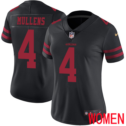 San Francisco 49ers Limited Black Women Nick Mullens Alternate NFL Jersey #4 Vapor Untouchable->youth nfl jersey->Youth Jersey